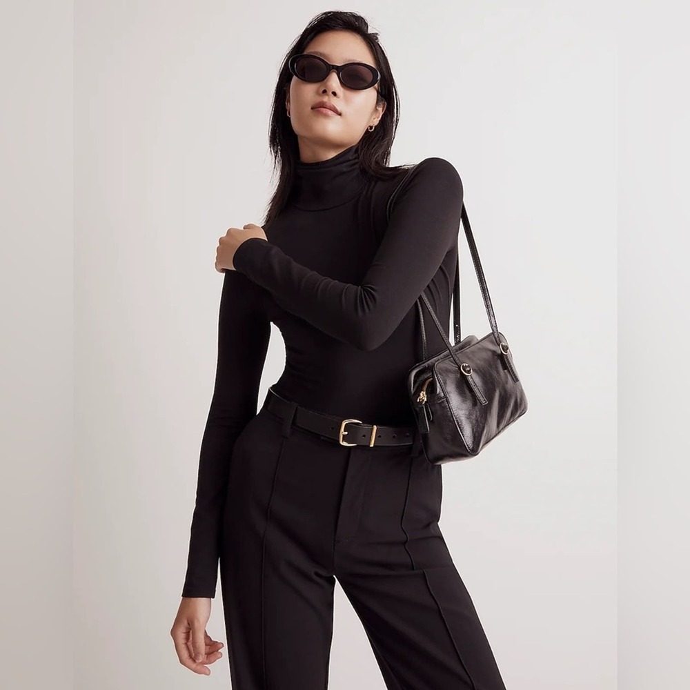 Madewell Black Size S Turtleneck Thong Bodysuit NO419
